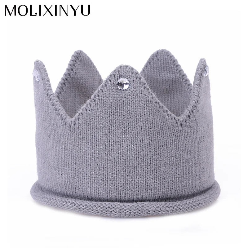 

MOLIXINYU 2019 Fashion Baby Newborn Photo Props Kids Hat Baby Crown Knitted Headband Hat Photography Accessories Birthday Hat