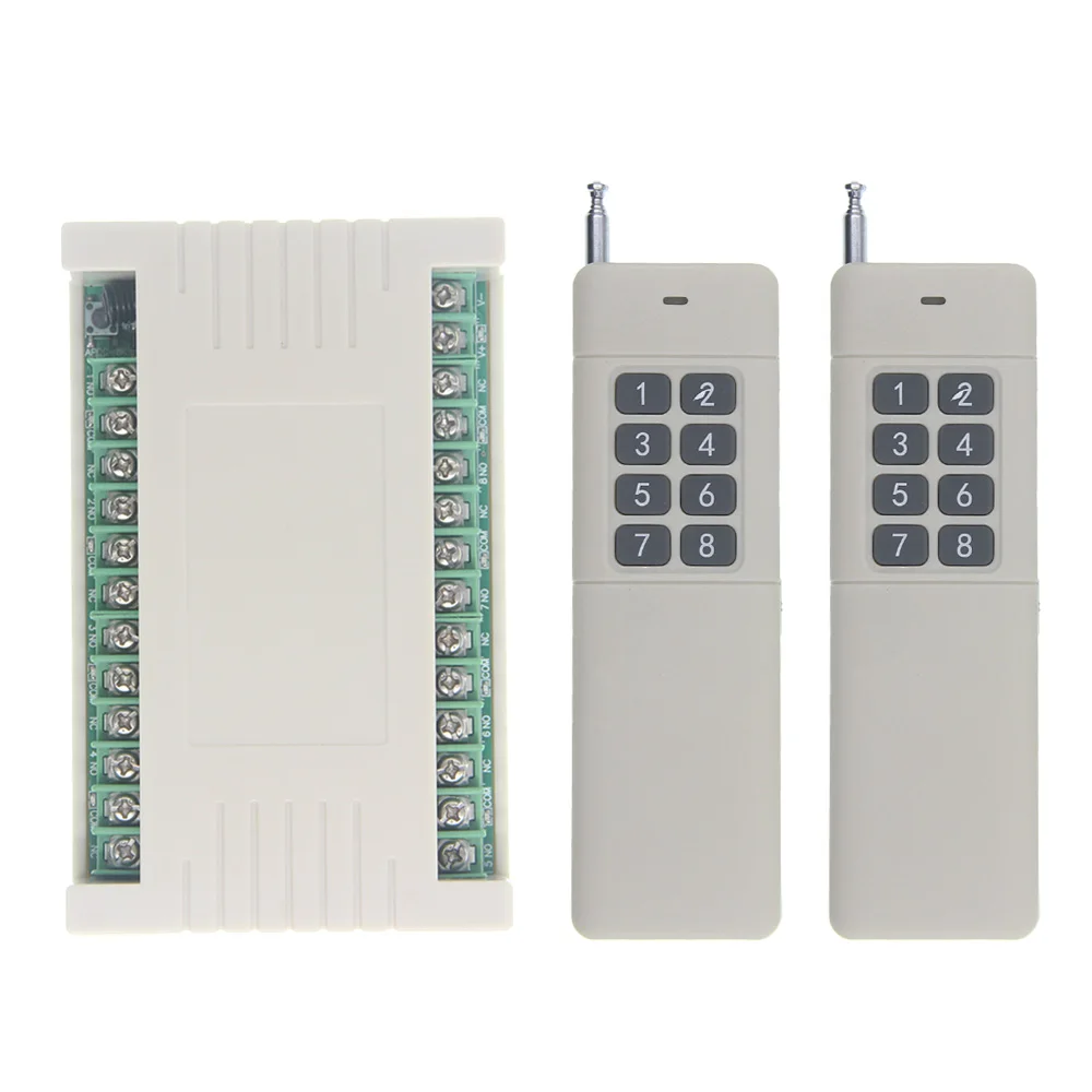 3000m Wide Range High Power 10A Relay DC 12V 24V 8 CH 8CH Wireless RF Remote Control Switch Transmitter & Receiver 3000m Wide Range High Power 10A Relay DC 12V 24V 8 CH 8CH Wireless RF Remote Control Switch Transmitter & Receiver