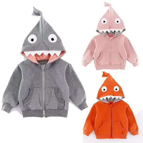 

2019 New 3D Cartoon Jacket Coat Kid Baby Boy Girl Hooded Coat Jacket Hooded Shark Costume Spring Autumn Toddler Infant Putwear