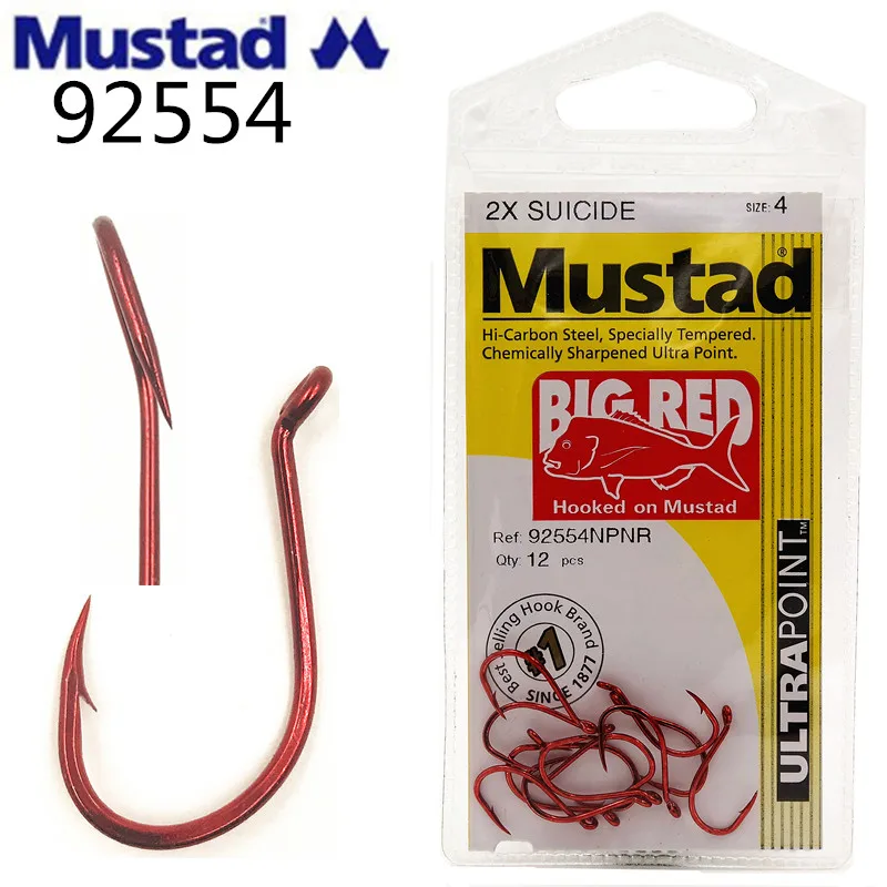 1Pack Full Size Mustad Hooks Sharpened Jig Hooks Saltwater Fishing Tackle