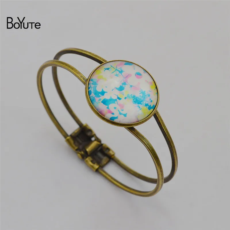 BoYuTe (5 PiecesLot) Round 20MM 25MM 30MM Cabochon Base Blank Bracelet Bangles Tray Bezel Diy Hand Made Jewelry Accessories (14)
