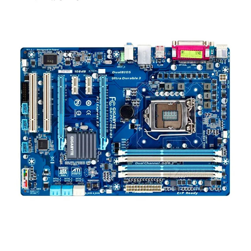 Б/у оригинальная материнская плата P67 для gigabyte GA DS3 B3 LGA 1155 DDR3 32 Гб десктопная P8P67 LE
