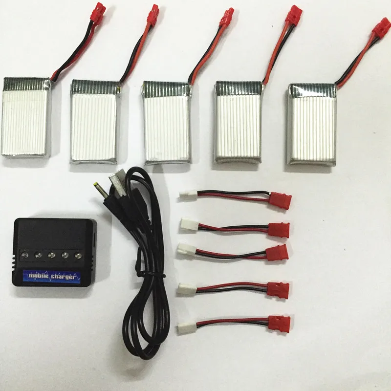 Syma x5hc x5hw battery 3.7V 850mah extra Battery Spare with 5in1 Cable Balance Charger rc drone Quadcopter Parts charging cable 1 for 5 battery charger for syma x5hw x5hc rc drone accessories spare parts helicopter quadcopter kits