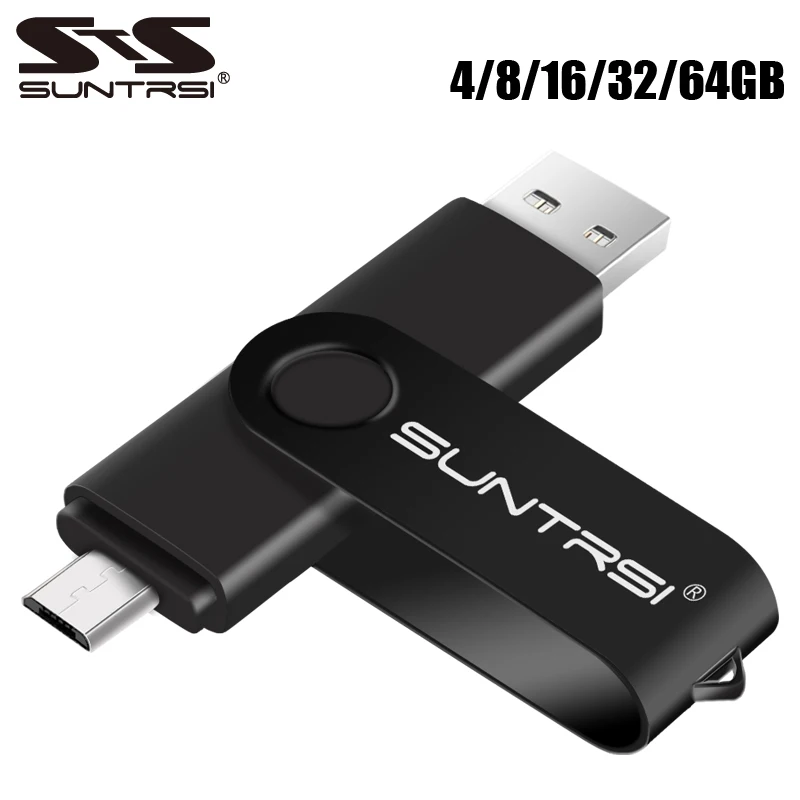 Suntrsi OTG флеш накопитель 4g 8g 16g Флешка для смартфонов и планшетов реальная емкость 64