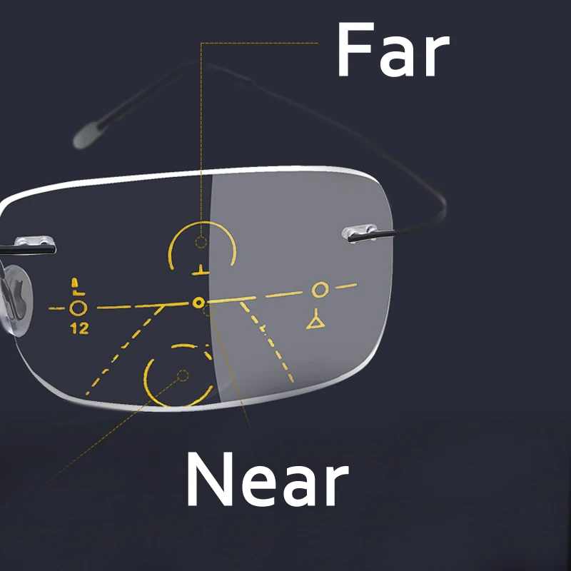 ISENGHUO без винта без оправы Hingeless видеть далеко и рядом с прогрессивным чтения мульти-фокус дальнозоркостью очки Gafas де Lectur