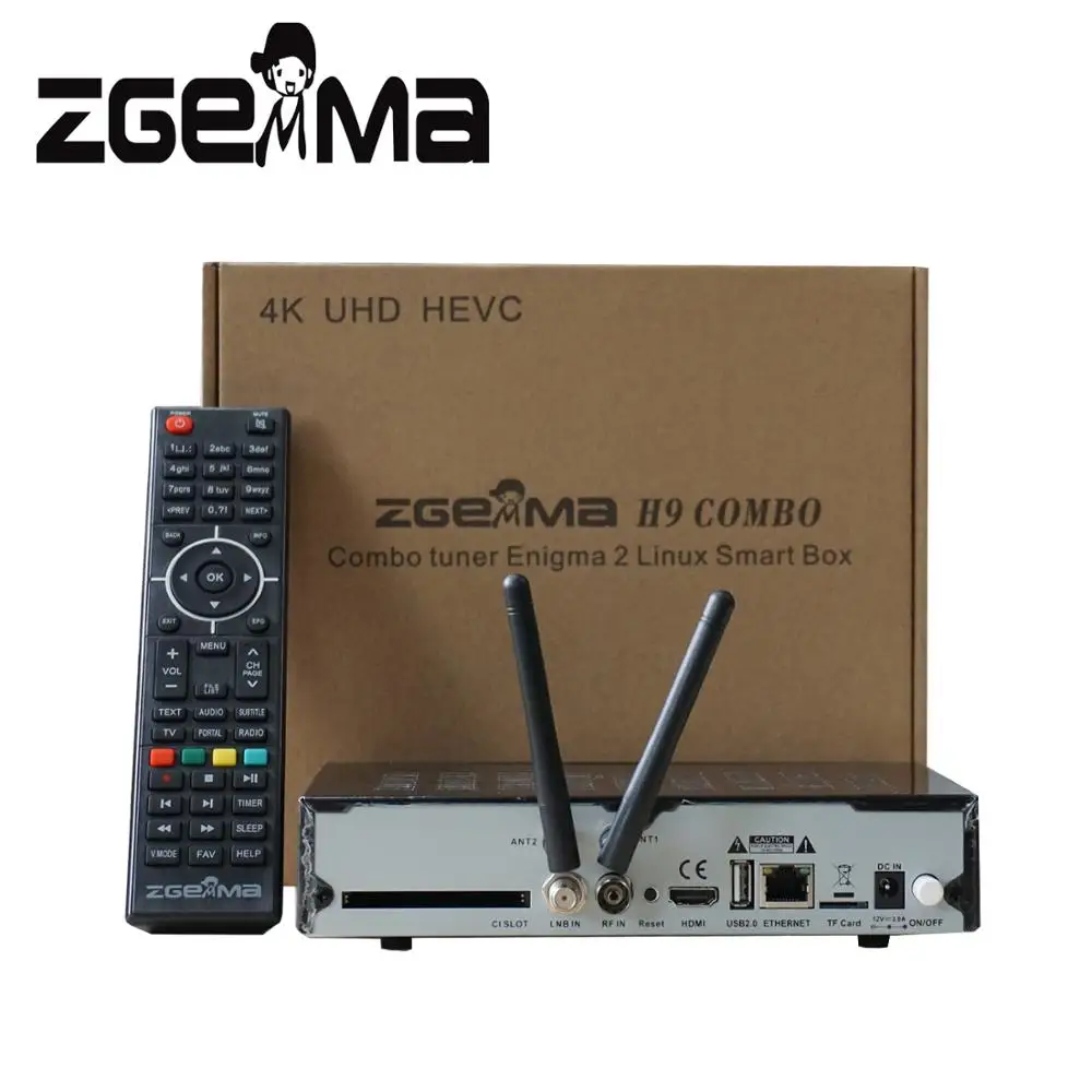 2 шт./лот ZGEMMA H9 комбо с CI+ DVB-S2X+ DVB-T2/C двойной wifi Enigma2 Linux 4K Ultra HD 2160p комбо спутниковый ТВ приемник