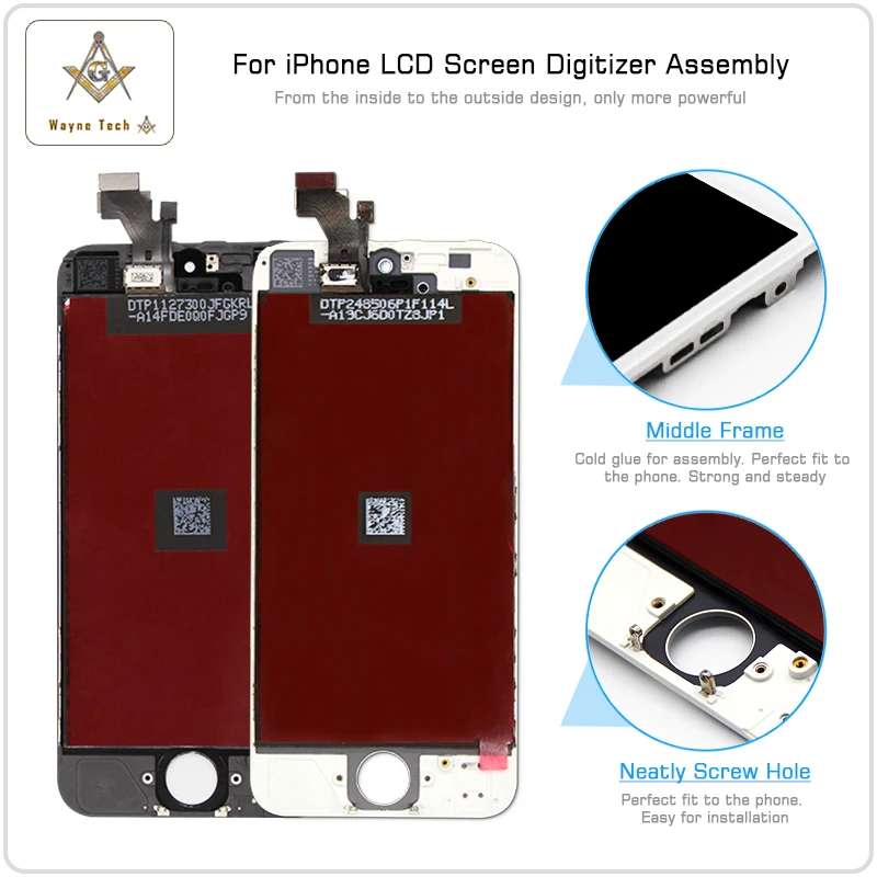 100 шт/партия Высокое качество для iPhone 5 lcd AAA Качество без Dead Pixle lcd, с цифровым преобразователем сенсорный экран хорошее касание DHL