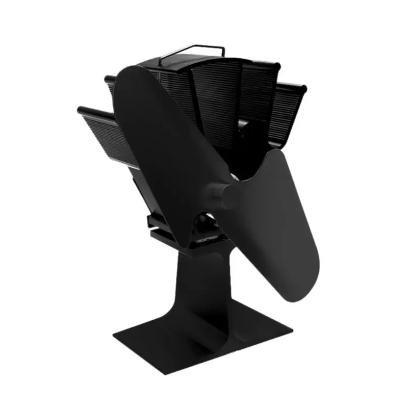 

2 Blades Heat Self-Powered Stove Top Fan Aluminium Silent Eco-Friendly Fuel Saving For Wood Log Burner Fireplace