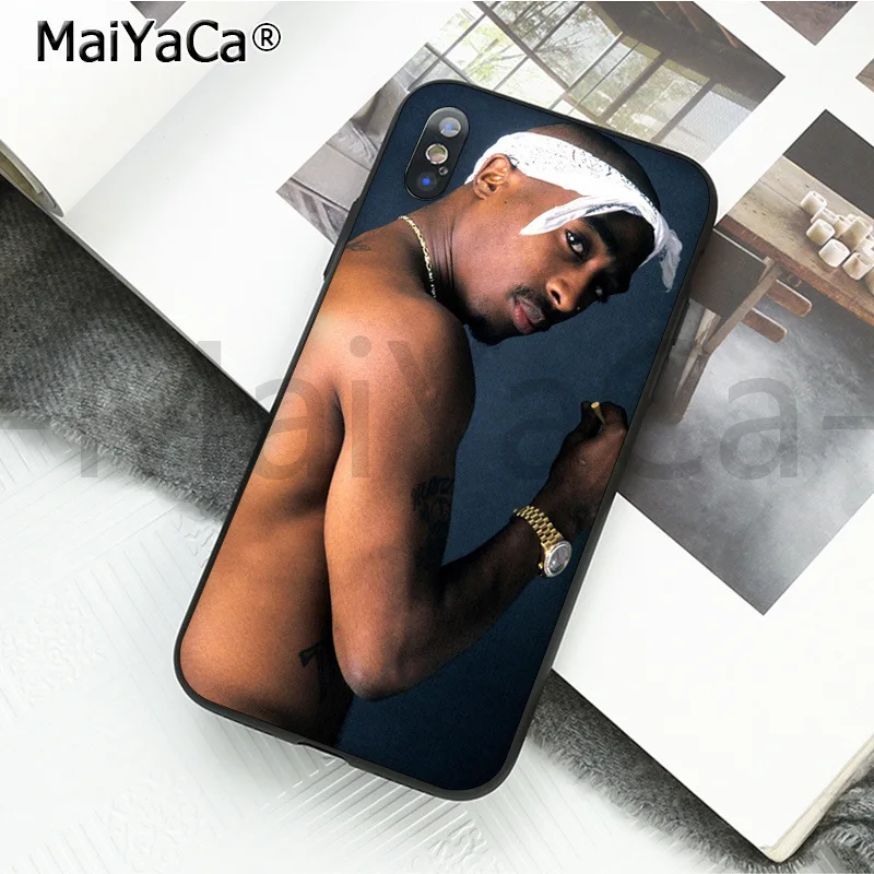 MaiYaCa High Quality Classic Phone Accessories 2Pac Tupac Shakur for Apple iPhone 8 7 6 6S Plus X XS MAX 5 5S SE XR Cellphones