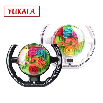 

Free shipping 3D Maze Magic Maze steering wheel intellectual ball Challenging puzzle game maze task Timing PK contest