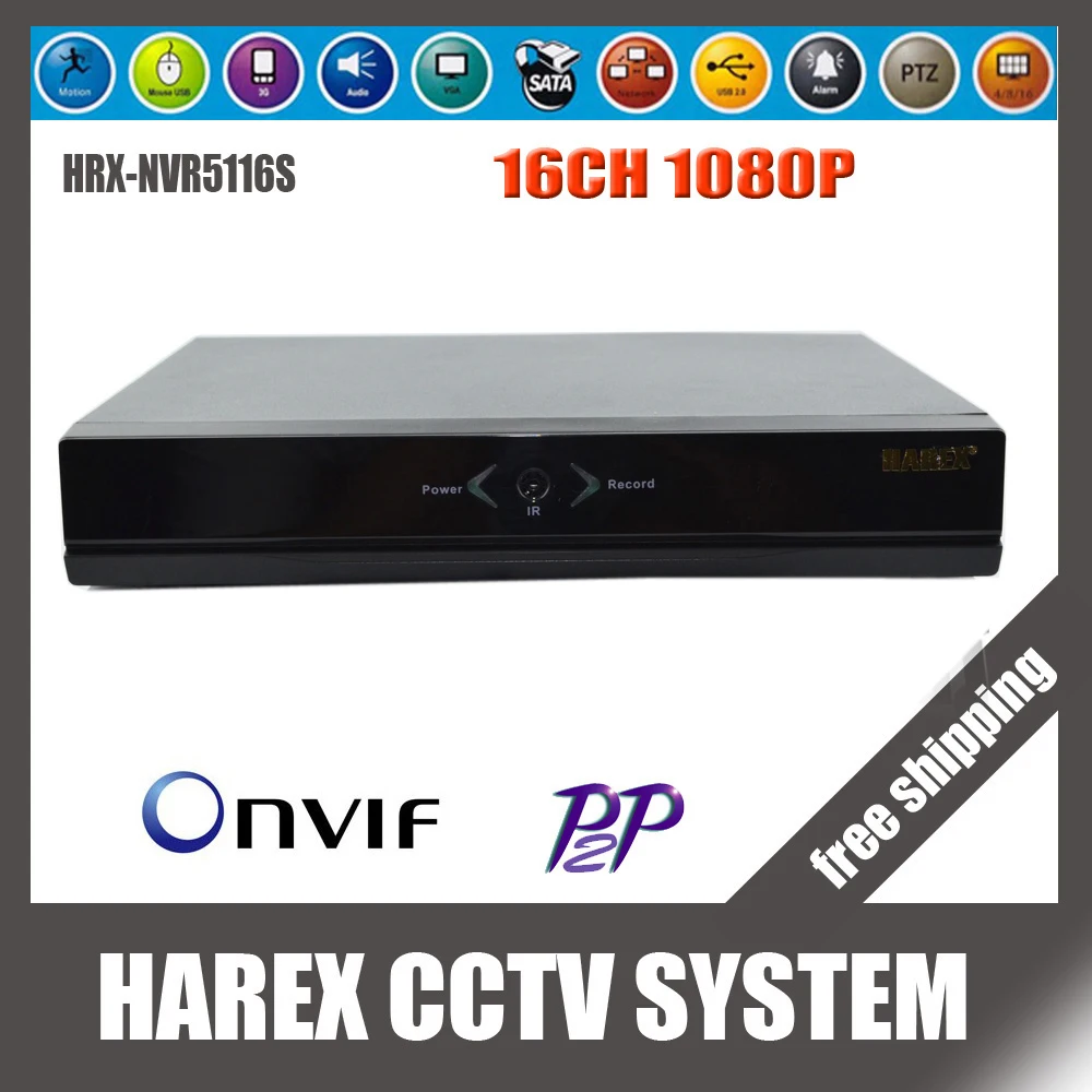 Сетевой видеорегистратор 16 каналов 1080P / 960P/720P Onvif многоязычный HDMI NVR HD1080P для ip