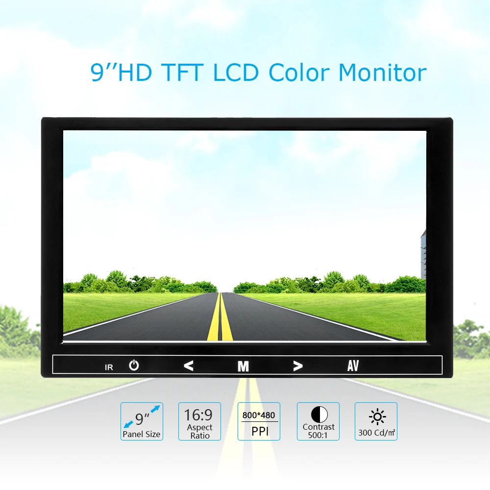 9 дюймов TFT lcd цветной видео монитор CCTV монитор экран HDMI VGA BNC AV вход для ПК CCTV безопасности и стенд вращающийся экран