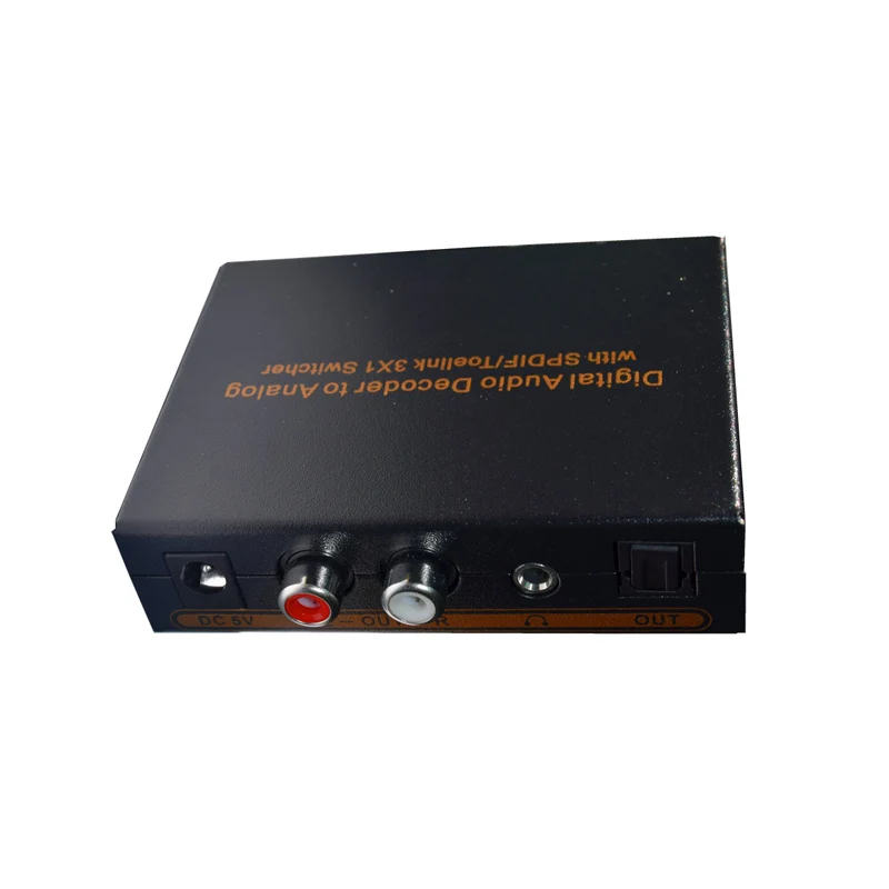 Цифровой аналоговый аудио декодер конвертер с SPDIF/Toslink 3X1 переключатель поддержка