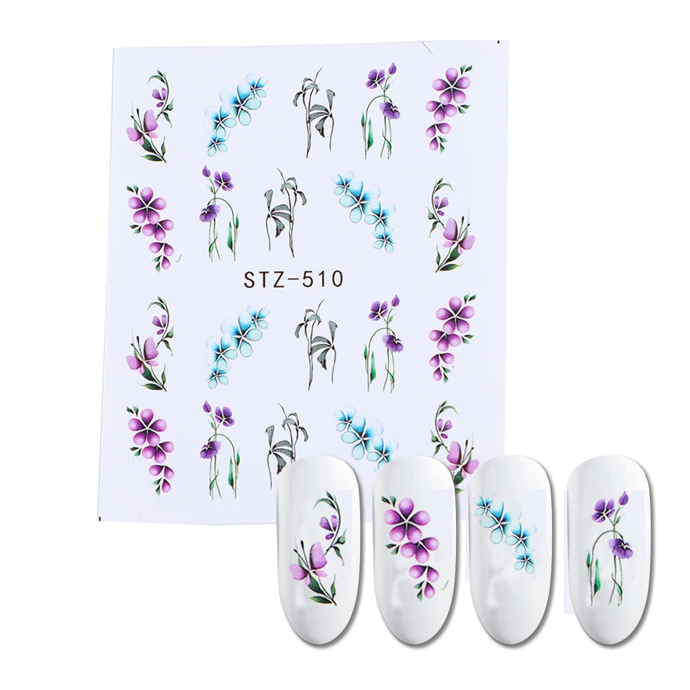 

Mixed Design Nail Sticker Flower Cartoon Water Transfer Decal Sliders Nail Art DIY Manicure Nails Sticker Nails Art Tools 1 PC