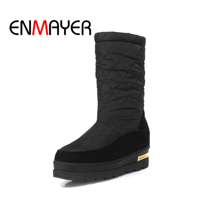 

ENMAYER 2018 Newest Ladies Boots Woman Casual Shoes New Spring And Summer Square Heel Boots Quality Footwear 34-39 Cool WHY166