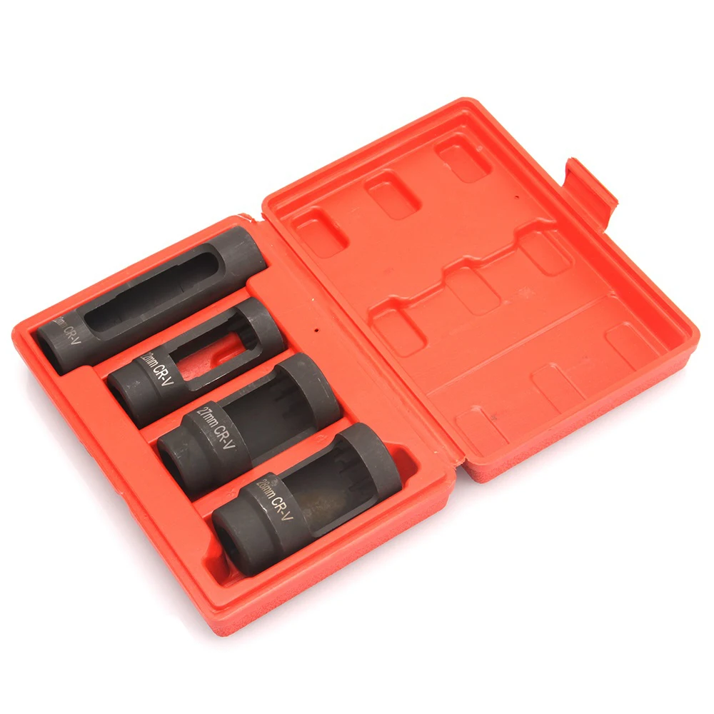 

MR CARTOOL 4PCS 1/2" Automotive Drive Oxygen Lambda Sensor Socket Removal Tool Kit 22 27 28mm For Various Car Engine Care Tool