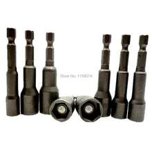 Кабельный тестер кабеля 8 шт. 1/" шестигранный, Магнитный Гайка Драйвер набор метрическое гнездо Ударная дрель биты 6-13 мм подходят Мощность дрель screwgun Беспроводной магнитный драйвер