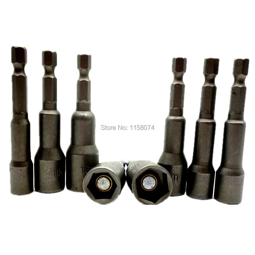 8pc 1//4/" Hex Magnetic Nut Driver Socket Metric Impact Drill Bit Set 6mm to 13mm