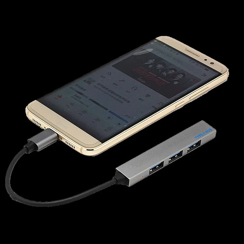 USB концентратор 3,0 высокого качества type-C до 4 USB C концентратор расширитель ультратонкий мини Портативный 4-портовый usb type C концентратор