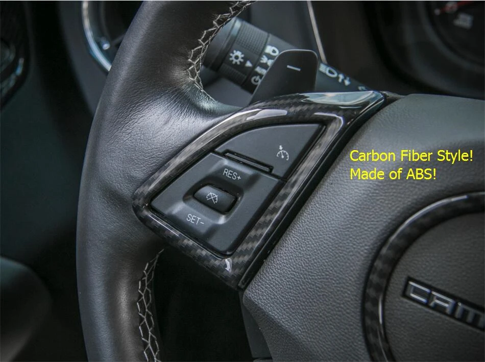 LAPETUS рулевого колеса автомобиля рамки крышка отделка 3 шт./компл. для Chevrolet Camaro- карбоновое волокно интерьер комплект