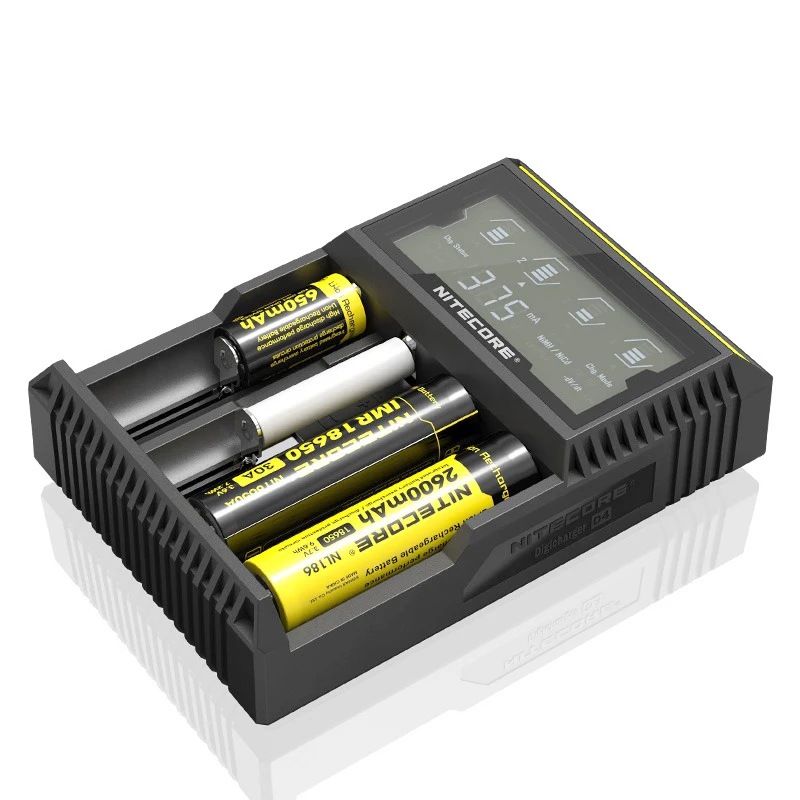 Nitecore D4 18650 зарядное устройство с ЖК экраном для IMR Li Ion LiFePO4 Ni MH Cd зарядка 26650 18750 14500