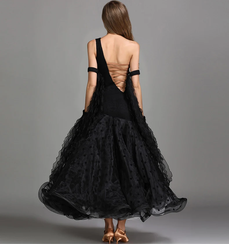 Стандартное бальное платье для танцев, женское высококачественное элегантное платье на одно плечо, юбка для танцев, бальное платье для соревнований