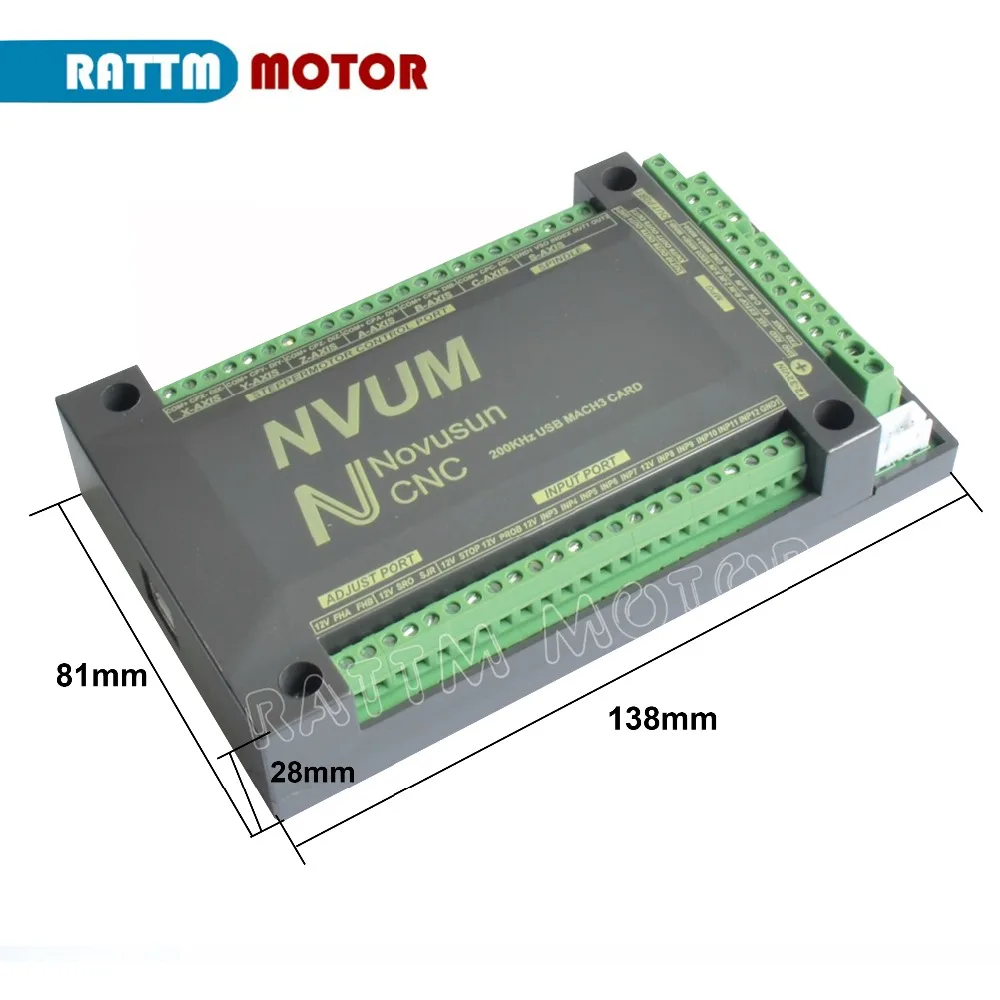  Controlador CNC 3 4 5 6 Axis NVUM 200KHZ MACH3 tarjeta de Control de movimiento USB para Servomotor