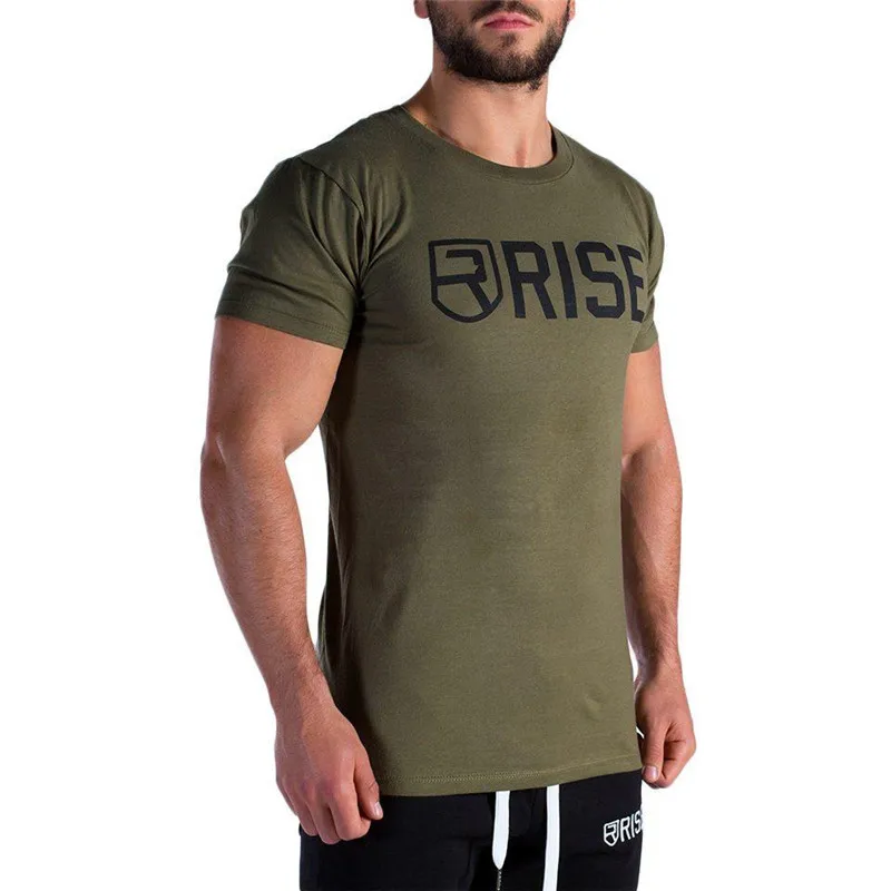 

2018 leisure fashion summer muscle bodybuilding brethren cotton short sleeved t-shirt men breathable fitness quick dry T-shirt