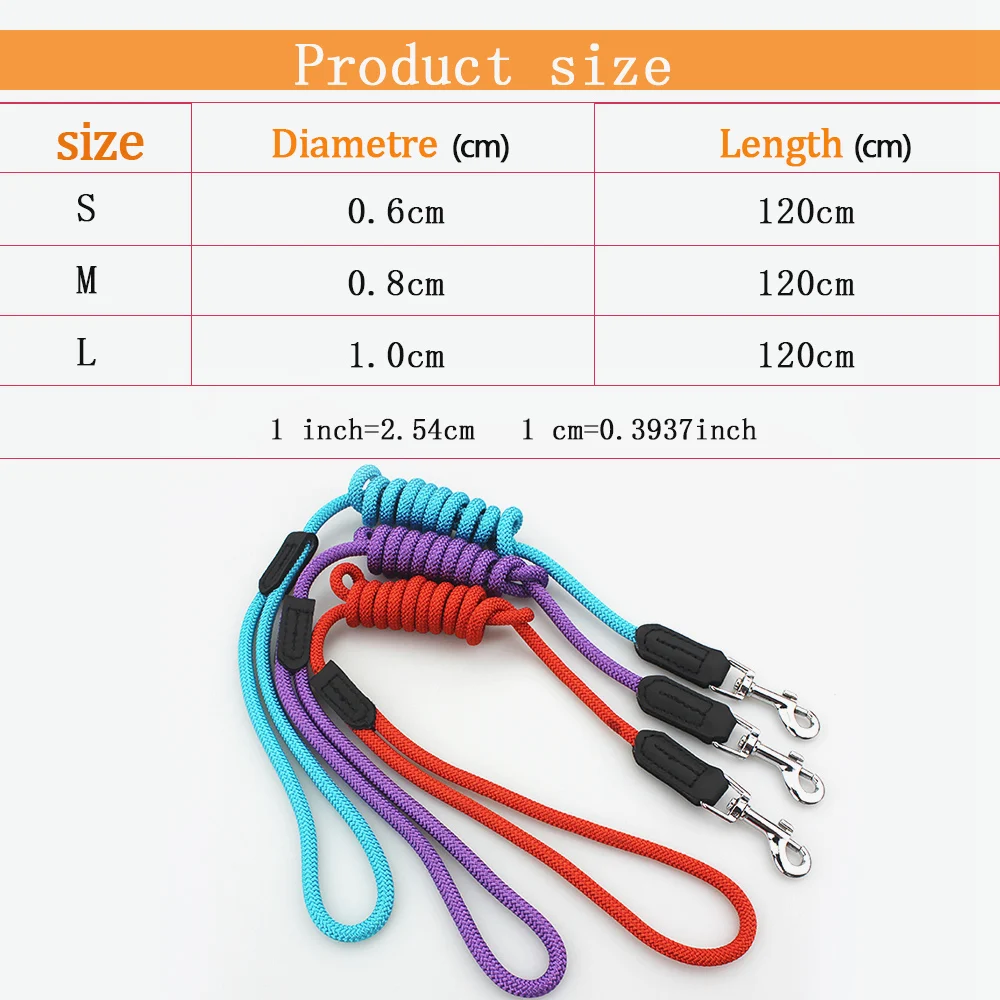 Dog Leashes For Large Dogs Leash Nylon Puppy Dog Collar Leash For Small Dogs Leads Basic Leashes Solid Rope Pet Products (1)