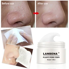 LANBENA eliminador de espinillas de la nariz máscara banda para poros máscara negra exfoliación de acné tratamiento mascarilla facial para limpieza profunda Control de aceite cuidado de la piel