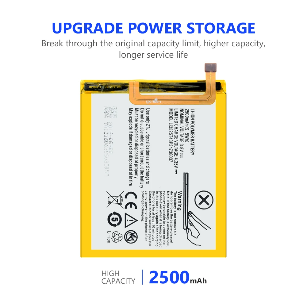 Сменный литиевый аккумулятор для телефона Li3825T43P3h736037 аккумуляторные батареи ZTE