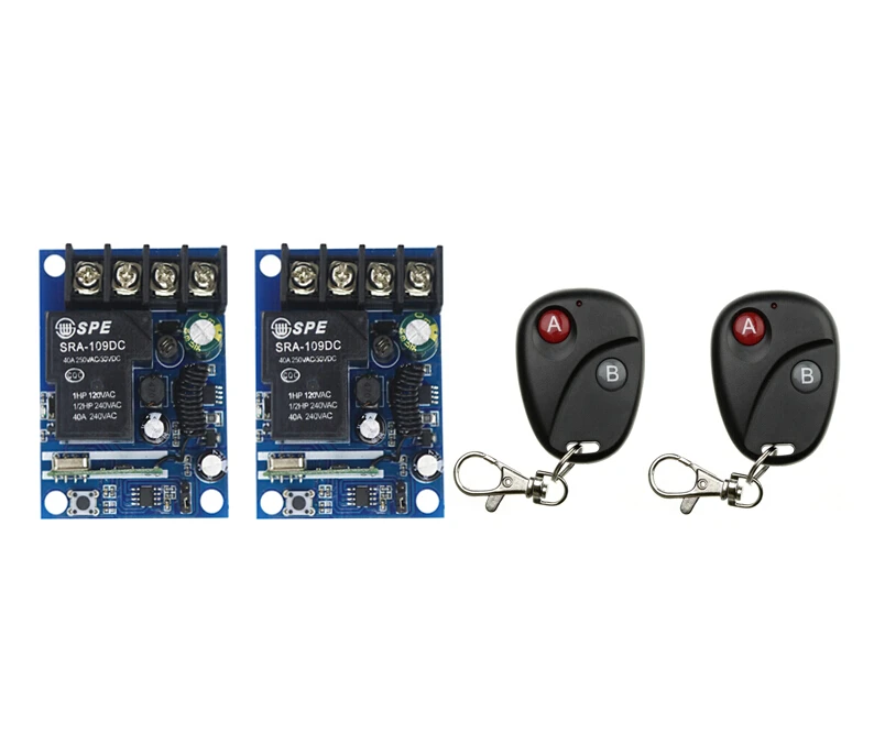 DC 12V 24V 36V 48V 8A 1 CH RF беспроводной пульт дистанционного управления 2 * приемник и