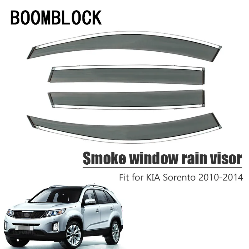 

BOOMBLOCK Car Covers Window Visor Sun Rain Wind Deflector Awning Shield ABS For Kia Sorento 2010 2011 2012 2013 2014