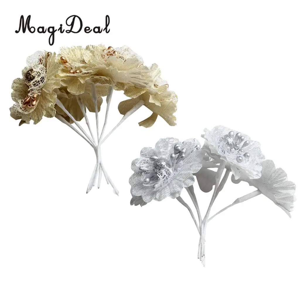 MagiDeal Beautiful Artificial Silk Flower Bouquet for DIY Garlands Wedding Garland Scrapbooking Gift Box Craft Project 4.5cm