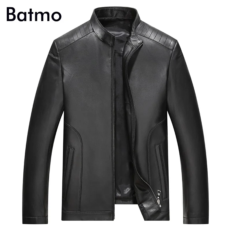 Batmo новое поступление high end овчины натуральная кожа мужские пальто, размер L, XL, XXL, XXXL, 4XL