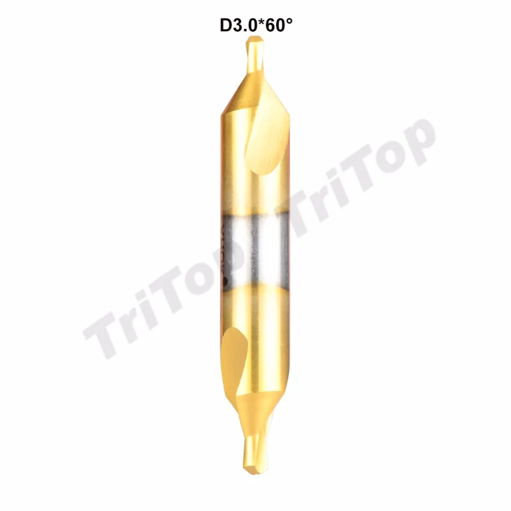 5 шт./лот D3.0* 60 градусов HSS высокое качество с кобальтовым золотым покрытием центр сверло Диаметр хвостовика 8 мм 60