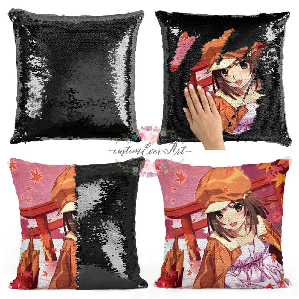

Nadeko Sengoku Sequin Mermaid Throw Pillow Cushion Cover Car Home Decoration Sofa Bed Decor Decorative Pillowcase