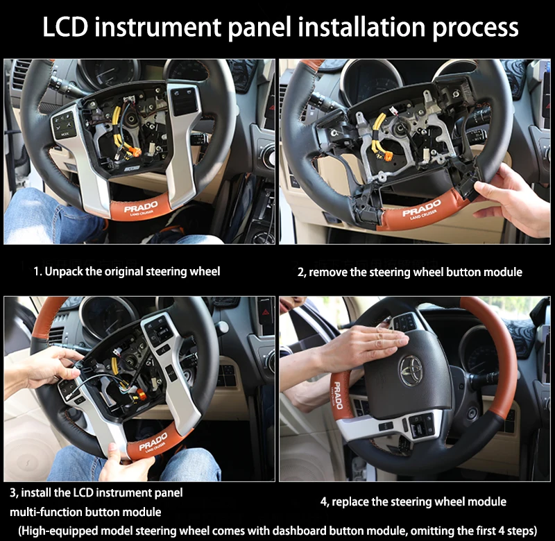 Sale LiisLee Android Instrument Panel Replacement Dashboard Entertainment System for Toyota Land Cruiser Prado J150 LC150 2009~2018 4