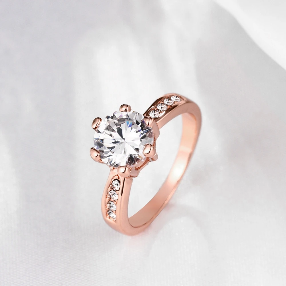 Сурикат Подвески кубического циркония кольцо женский розового золота кольца с большими камнями Luxury кольцо для Для женщин Bijoux Фантазия Pas