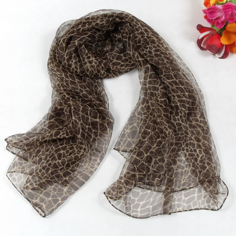 

[BYSIFA] Crack Turtle Coffee Silk Long Scarves Wraps 170*105cm Women Genuine Silk Scarf ShawlAutumn Winter Muslin Plaid Scarves