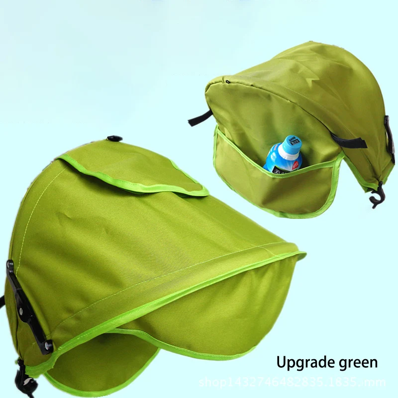 Baby Stroller Accessories Carriage Sun Shade Kids Stroller Sunshade Cover Prams Windproof Hood Canopy Cover Stroller Sun Visor - Цвет: Green A