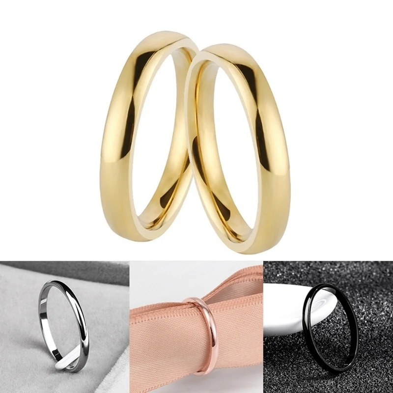 Простое 2 мм тонкое кольцо для пары из титановой стали 4 цвета простое модное кольцо на палец из розового золота и серебра для женщин ювелирные изделия для свадебной вечеринки
