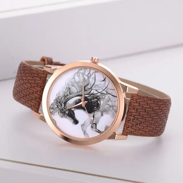 Horse Fashionable Woman Leather Souvenir Ladies WristWatch Business Beautiful Si Horse Fashionable Woman Leather Souvenir Ladies WristWatch Business Beautiful Si