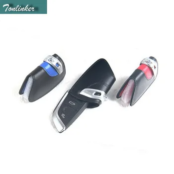 

Tonlinker 1 PCS Car Leather Wallet black/red/blue Key Cover Case For Bmw Leather Key Holder new X5 2014 X6 2015 F15