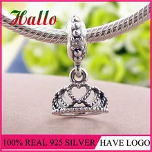 Украшения из серебра 925 пробы сердце тиара подвеска-Шарм браслет perles pour la изготовление де bijoux тибетские украшения