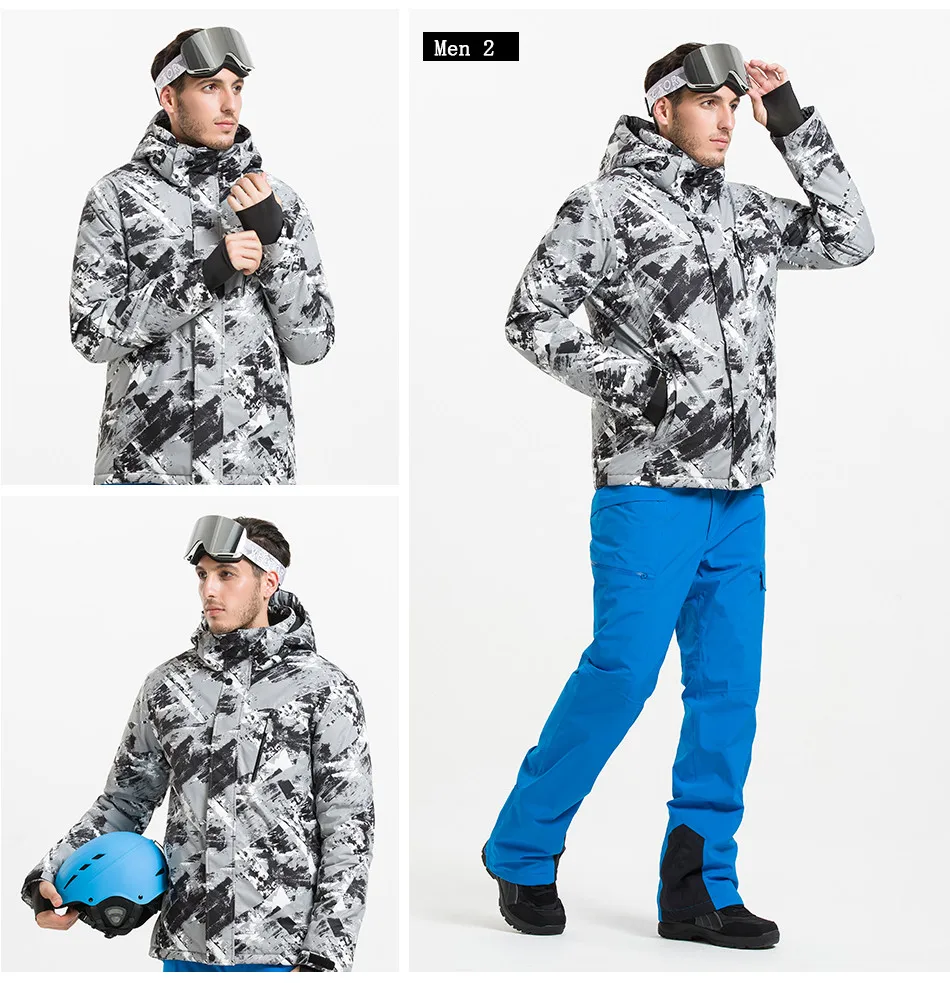 Winter Ski Suit Men Snow Skiing Male Clothes Set Outdoor Thermal Waterproof Windproof Snowboard Jackets and Pants New