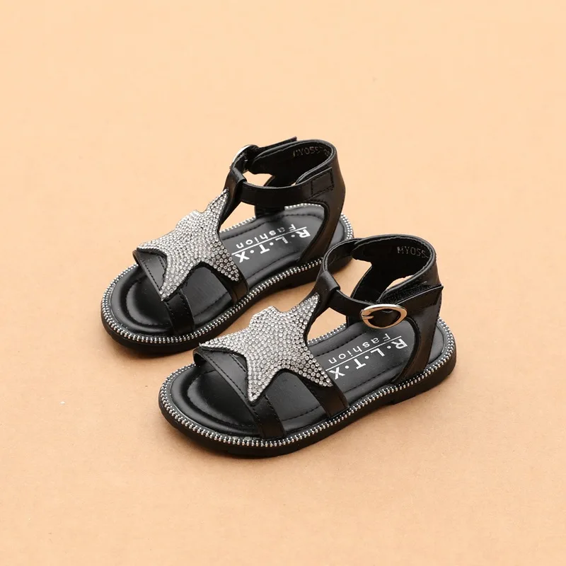 

2019 Summer Rhinestone Star girls sandals 1-3 years old female baby sandals little princess summer shoes