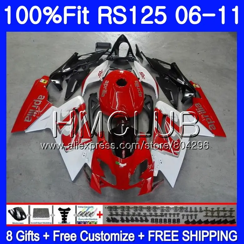 

Injection For Aprilia Red white RS125 06 07 08 09 10 11 RS-125 119HM15 RSV125 RS4 RS 125 2006 2007 2008 2009 2010 2011 Fairing