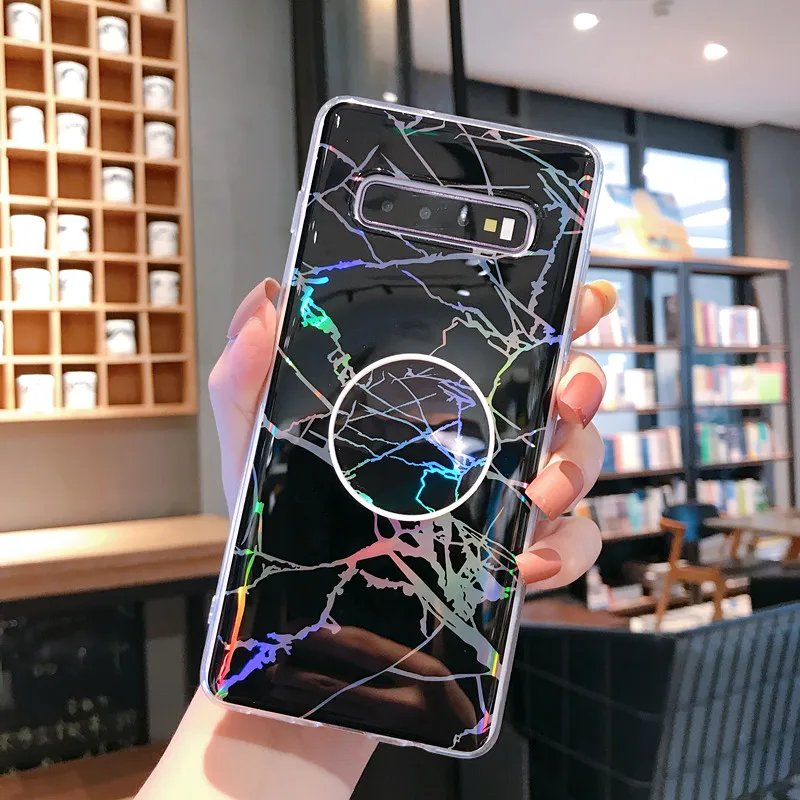 COOLY Laser Marble Case For Samsung Galaxy S10 Plus S10e S9 S8 S7 Edge Note 8 9 Back Cover Soft TPU Silicone Phone Shell Coque iphone 8 plus silicone case