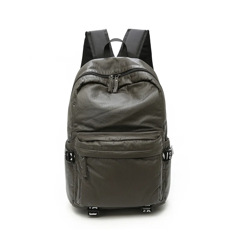 High quality leather men backpack Casual Daypacks For College High